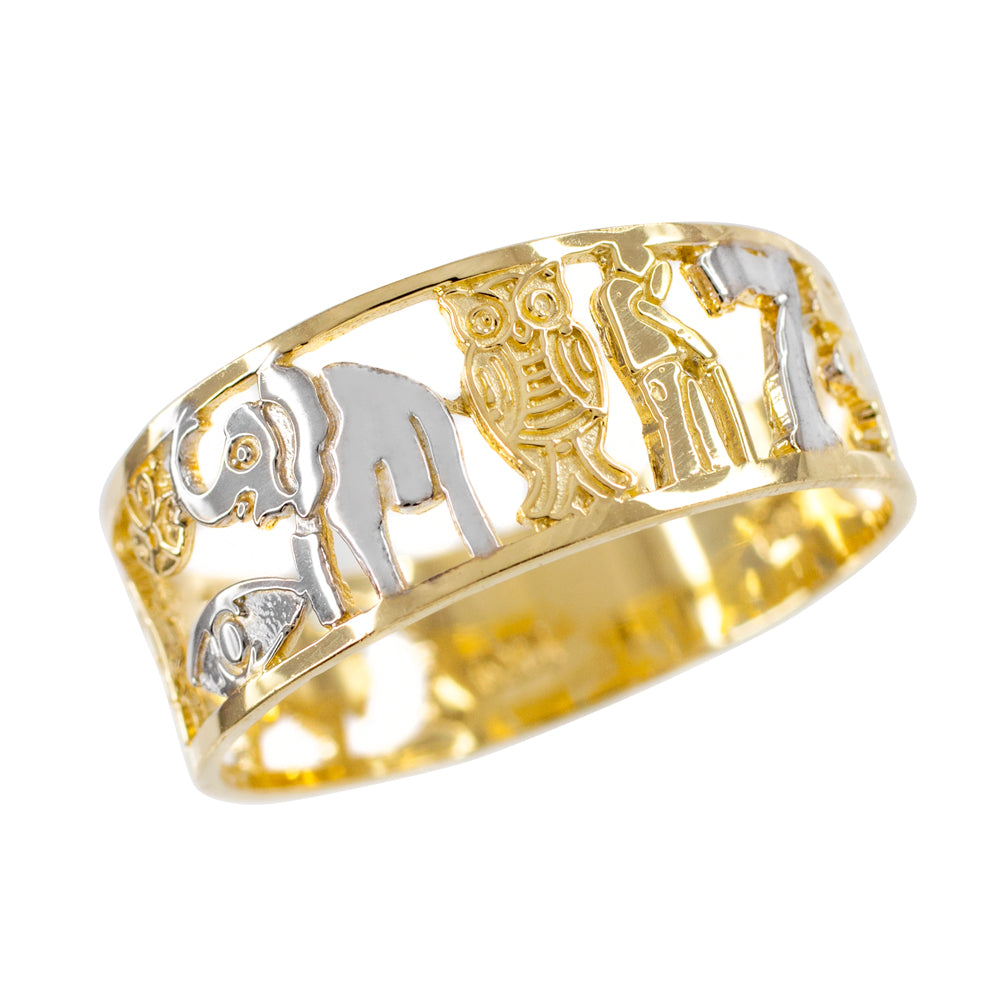 Two-tone Gold Lucky Ring