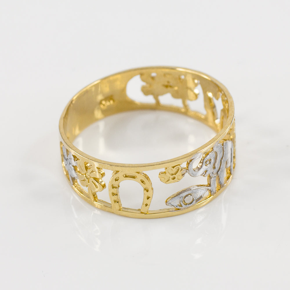 Two-tone Gold Lucky Ring, view 2