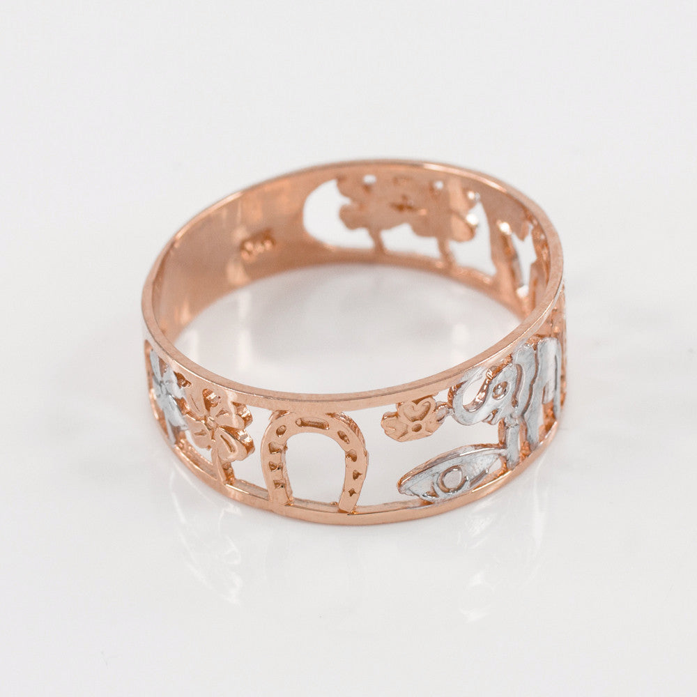 Two-tone Gold Lucky Ring, view 4