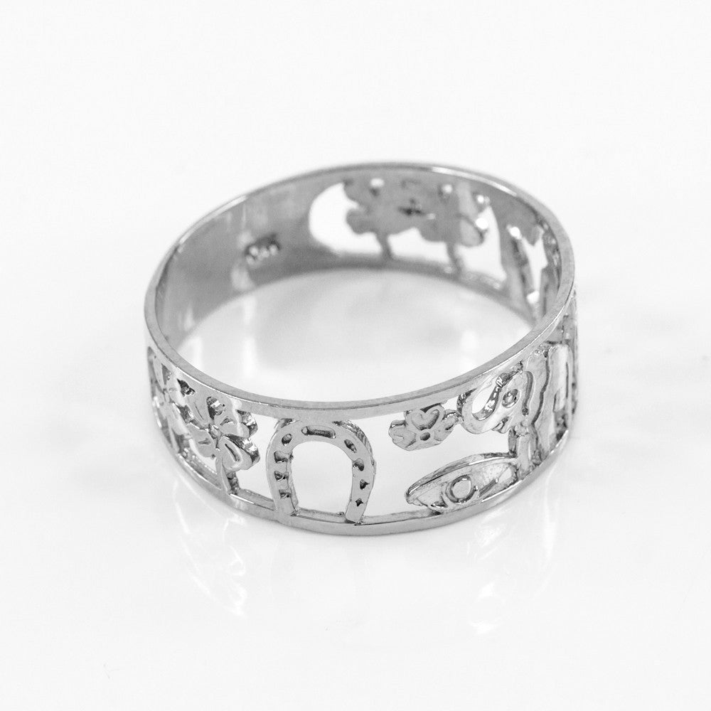 Two-tone Gold Lucky Ring, view 6