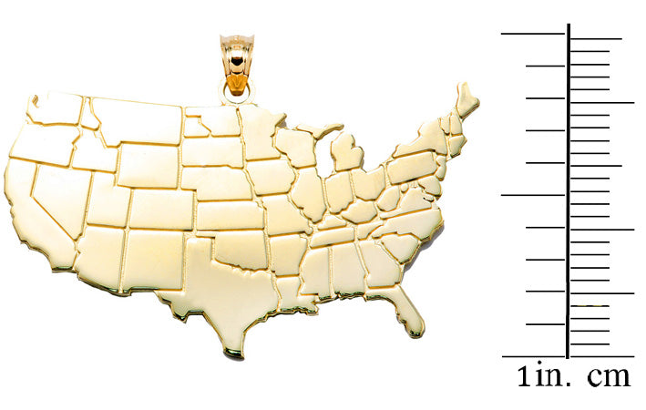 United States Map Gold Pendant Necklace, view 3
