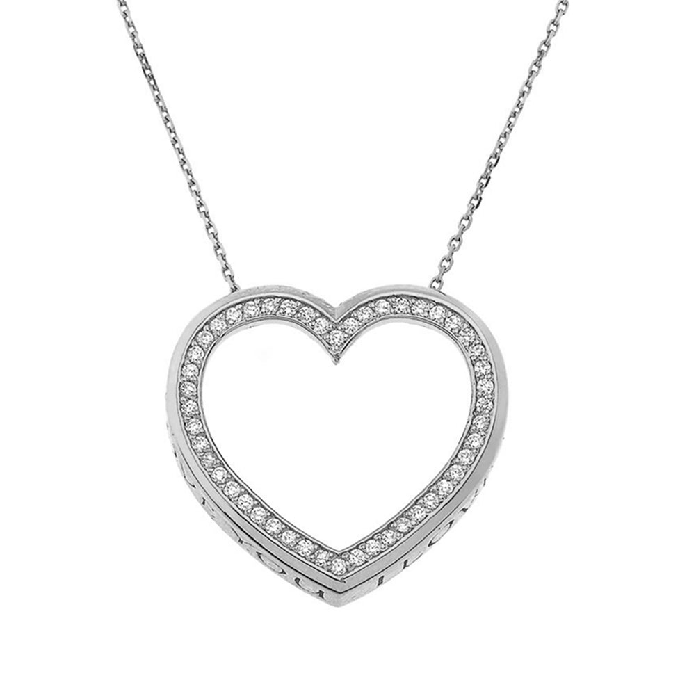 Valentine's Heart"I LOVE YOU" Necklace in Gold (Yellow/Rose/White) (0.75"), view 3