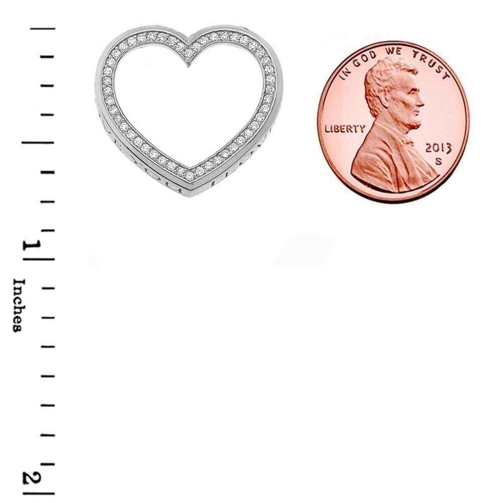 Valentine's Heart"I LOVE YOU" Necklace in Gold (Yellow/Rose/White) (0.75"), view 9