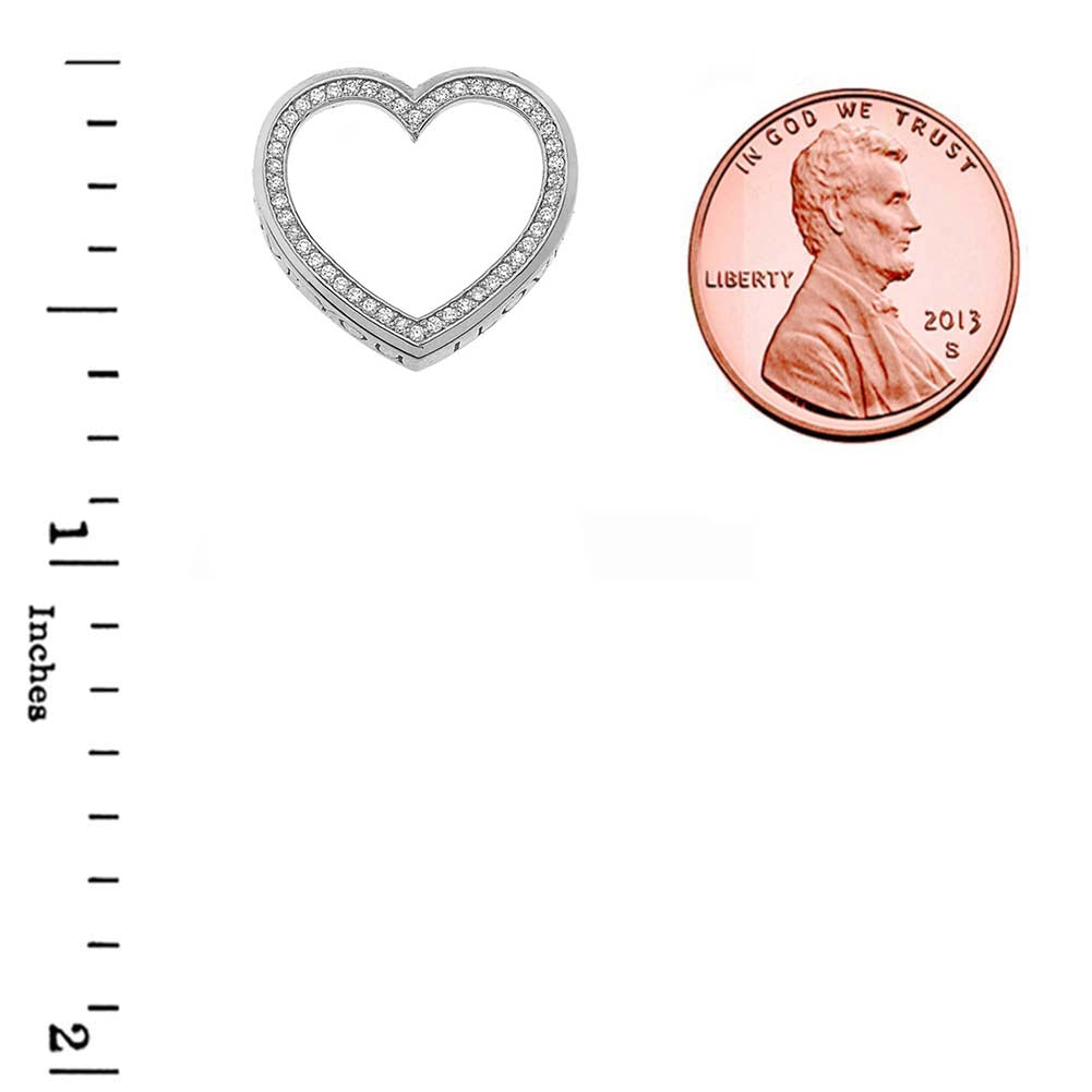 Valentine's Heart "I LOVE YOU" Necklace in Sterling Silver (0.62"), view 2