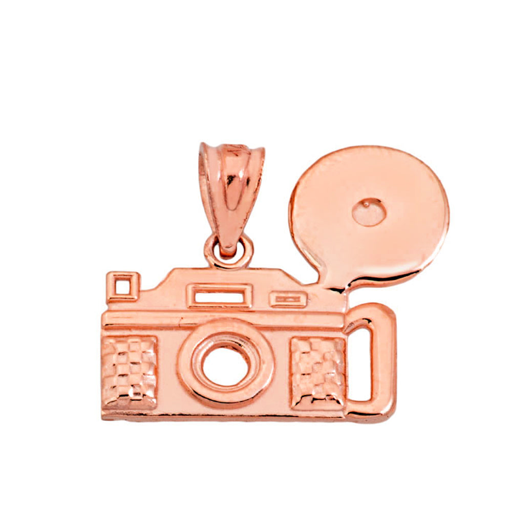 Vintage Camera Pendant Necklace in Solid Gold, view 4