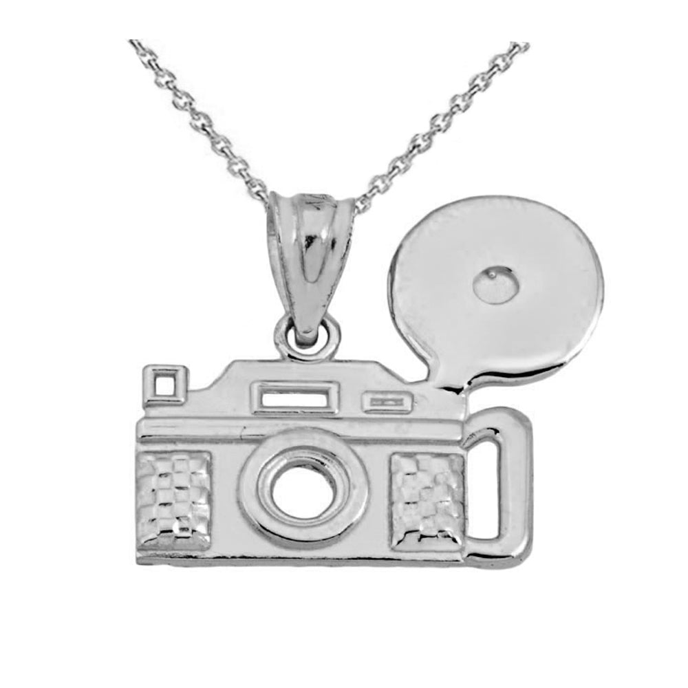 Vintage Camera Pendant Necklace in Solid Gold, view 6