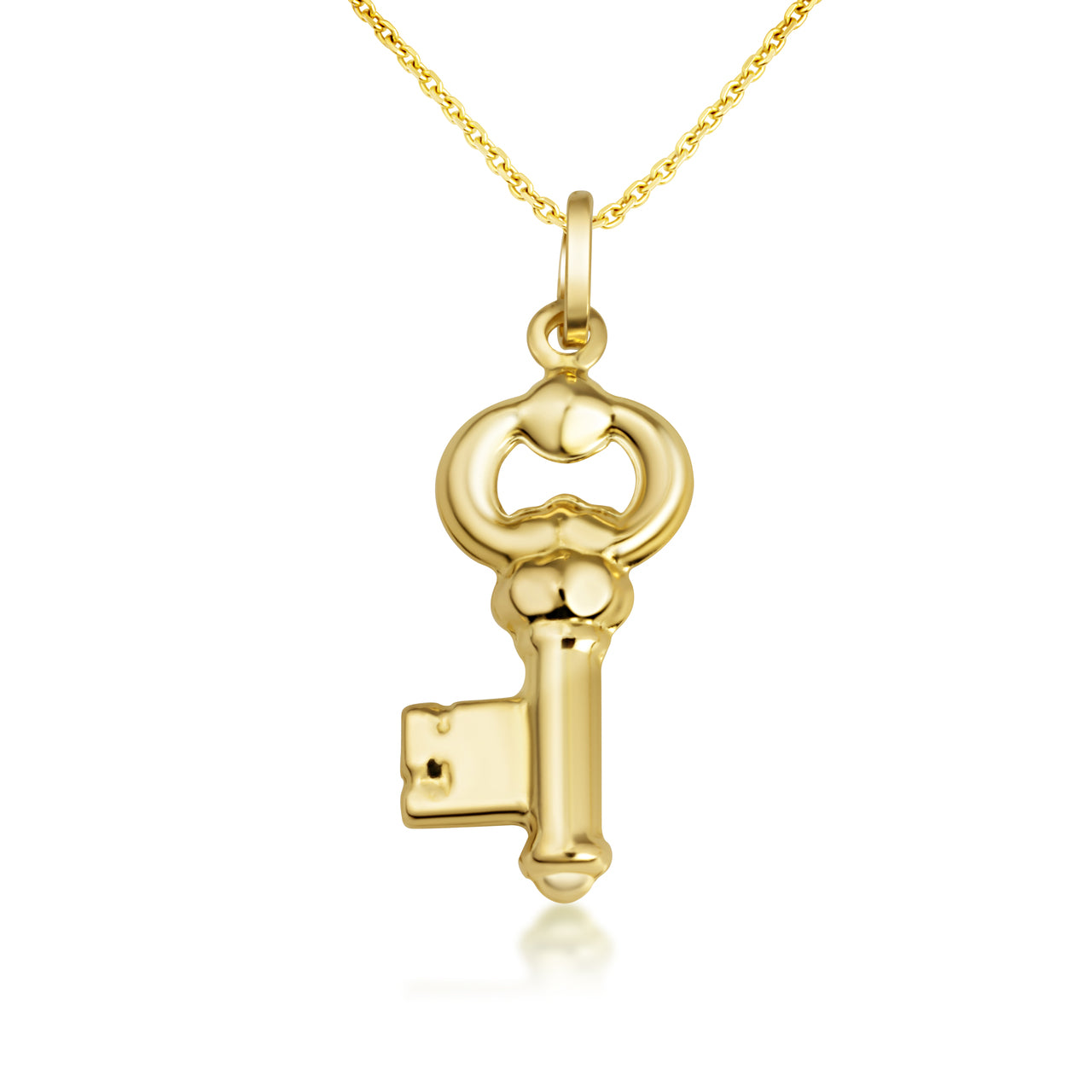 Vintage Key Necklace in 14K Gold, view 5