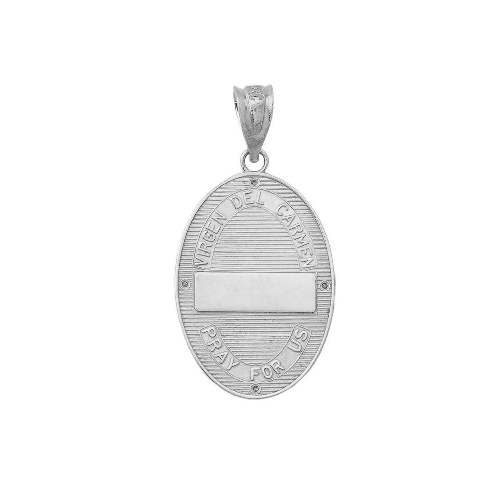 Virgen Del Carmen Engravable Pendant Necklace in Sterling Silver, view 2