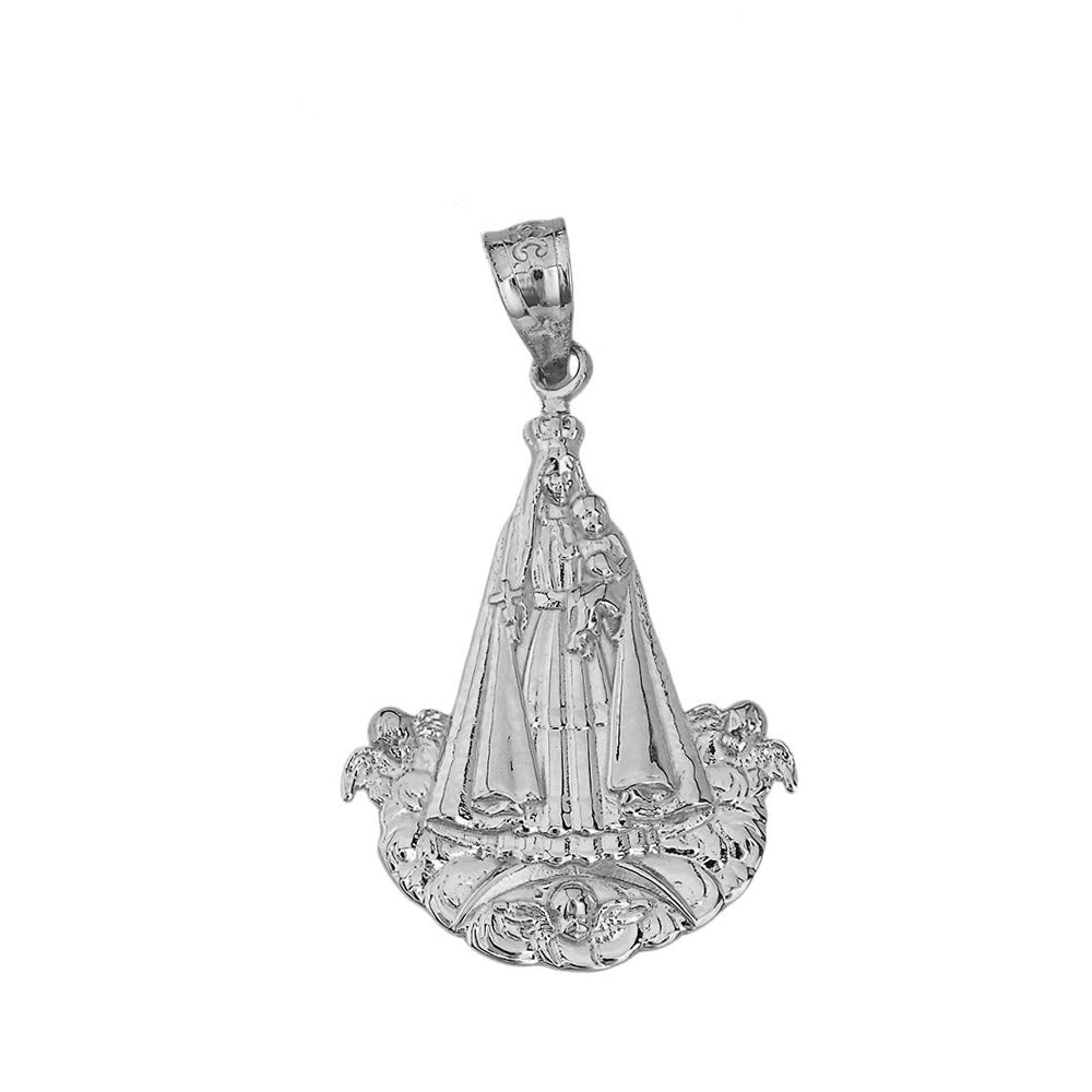 Virgen del Cobre (Large) Pendant Necklace in Sterling Silver, view 2