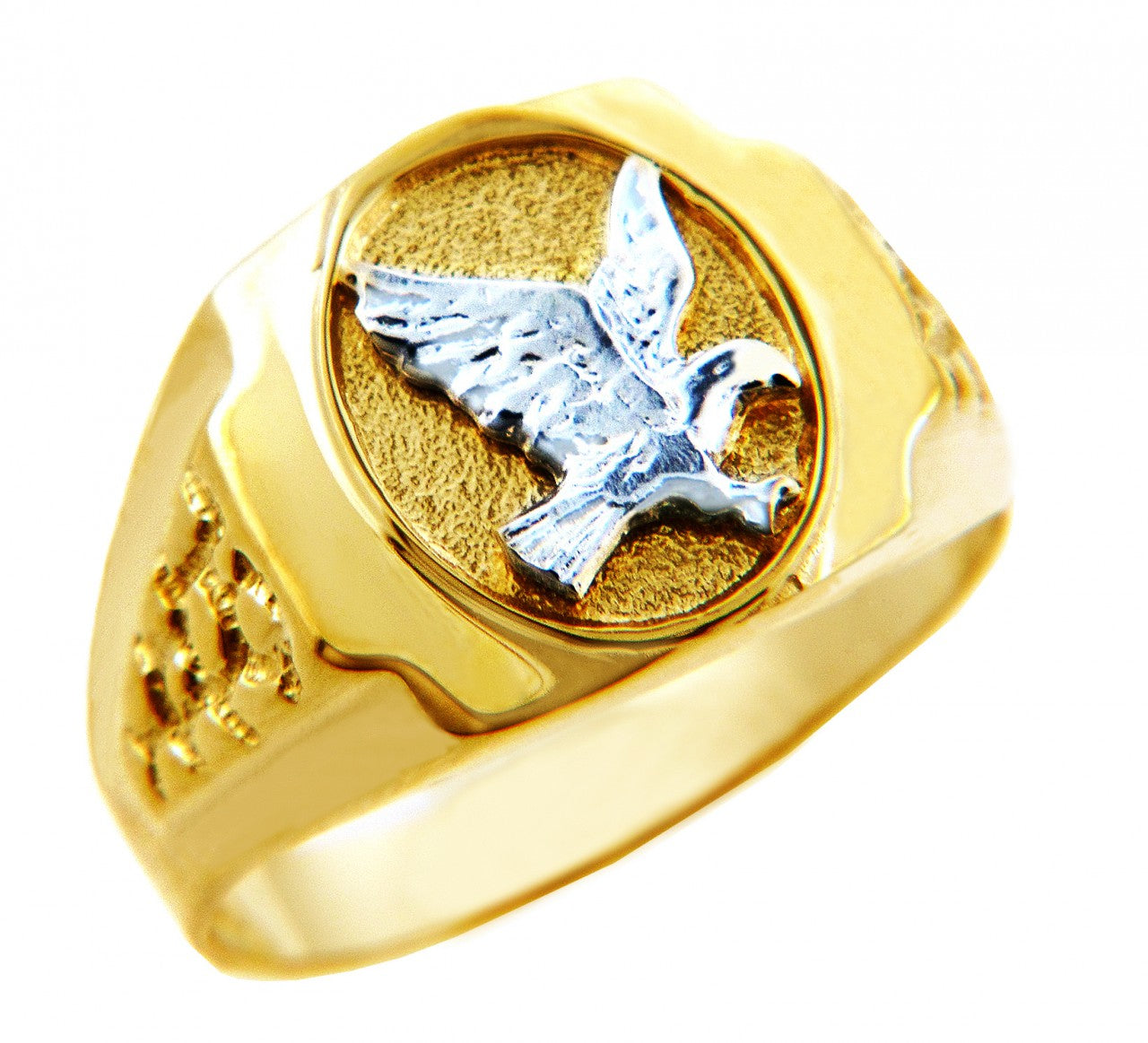 White Eagle Two-Tone Gold Ring
