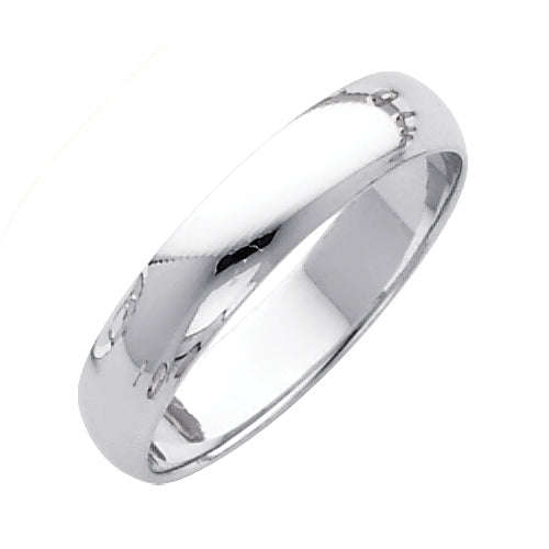 White Gold 4 mm Polished Wedding Band Ring