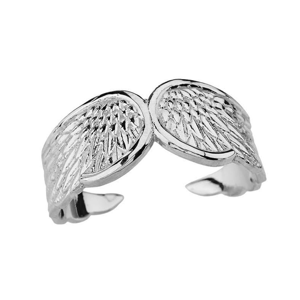 White Gold Angel Wing Ring