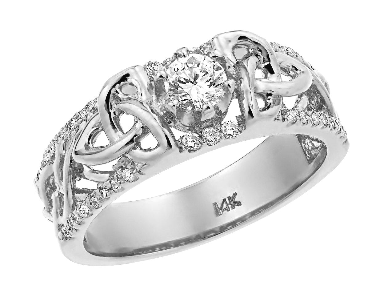 White Gold Celtic Knot Diamond Wedding Ring