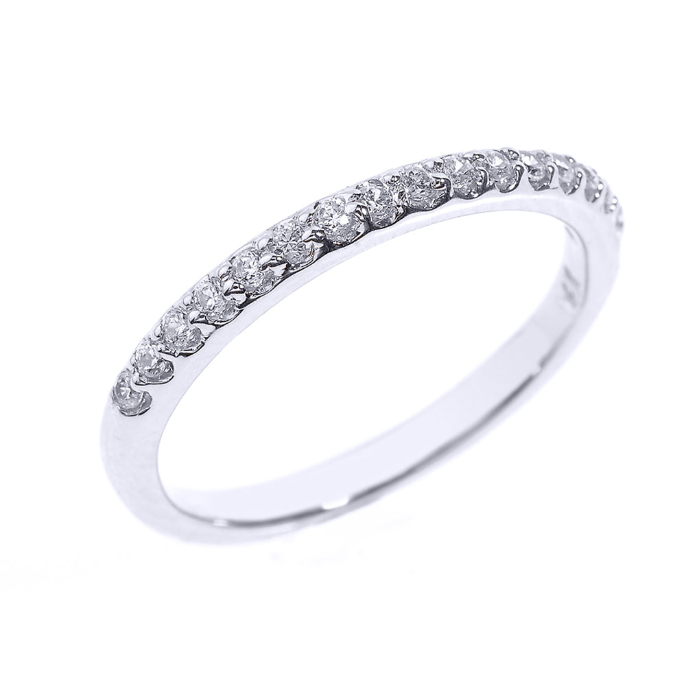 White Gold Diamond Stackable Wedding Band