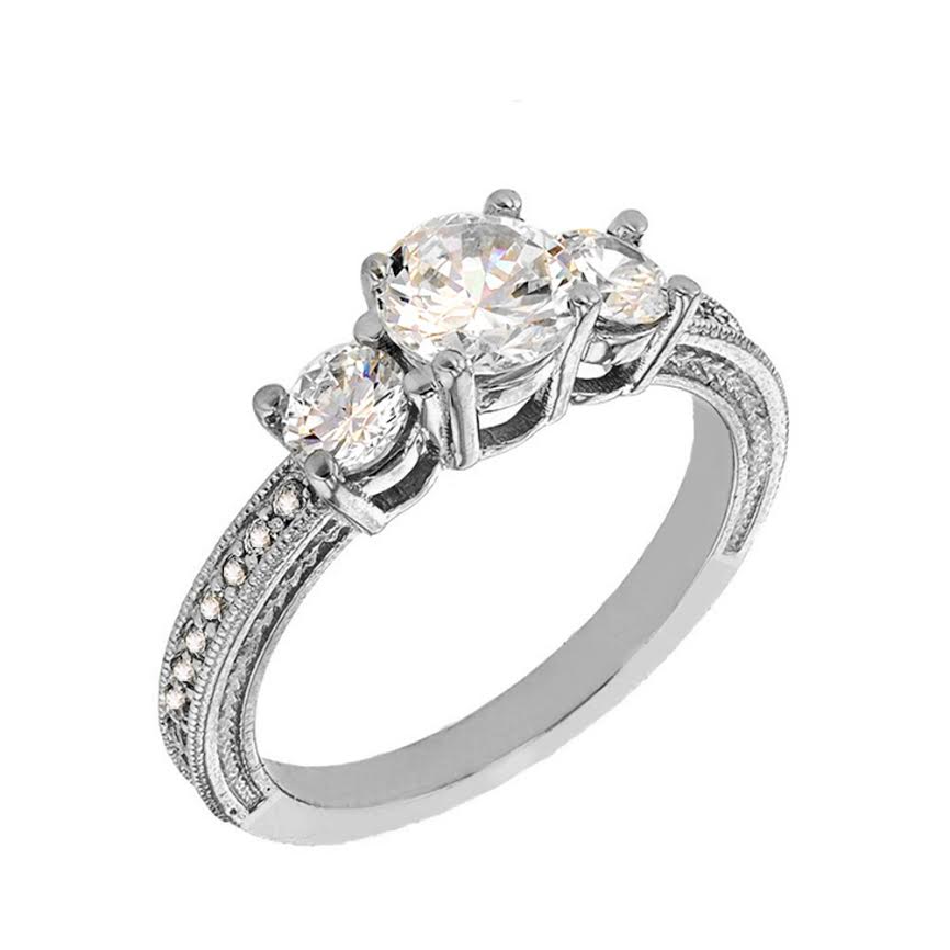 White Gold Diamond Very Elegant Engagement/Promise Ring