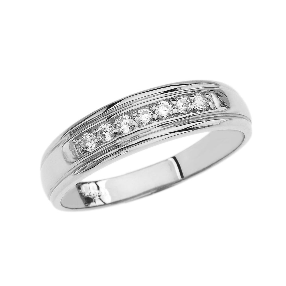 White Gold Diamond Wedding Band Ring