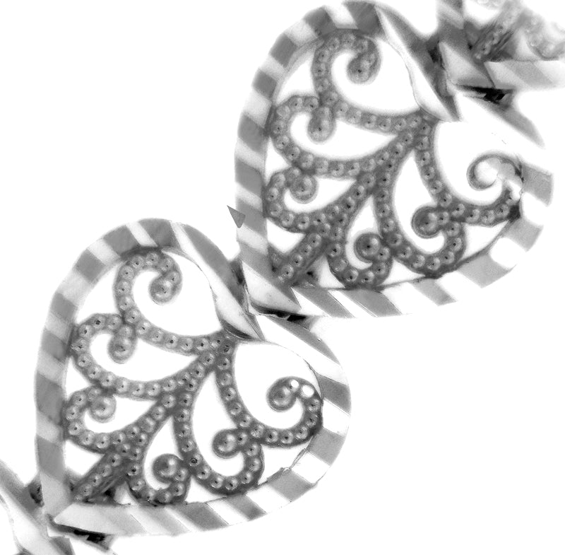 White Gold Heart Bracelet, view 4