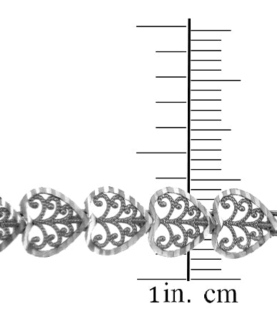 White Gold Heart Bracelet, view 5
