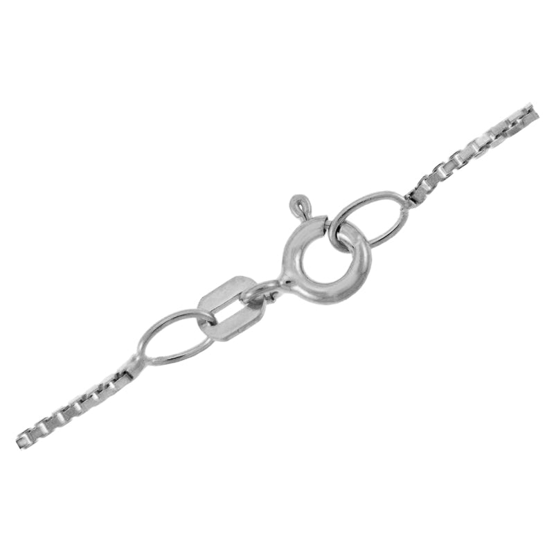 White Gold Men's Box Chain Link Necklace 0.82 mm, view 2