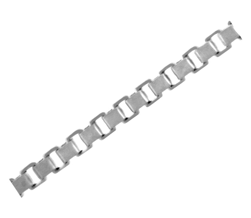 White Gold Men's Box Chain Link Necklace 0.82 mm, view 4