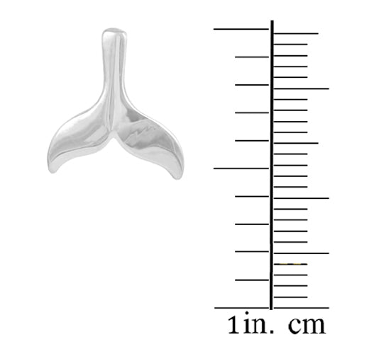 White Gold Whale Tail Charm, view 2