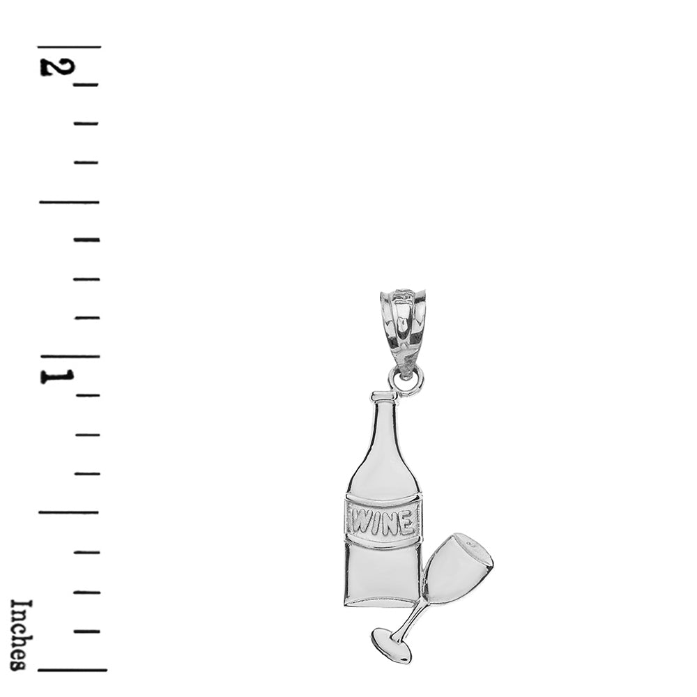 Wine Bottle and Glass Pendant Necklace in Gold, view 9