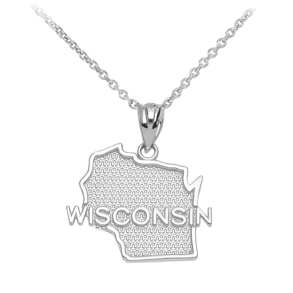 Wisconsin State Map Gold Pendant Necklace, view 3