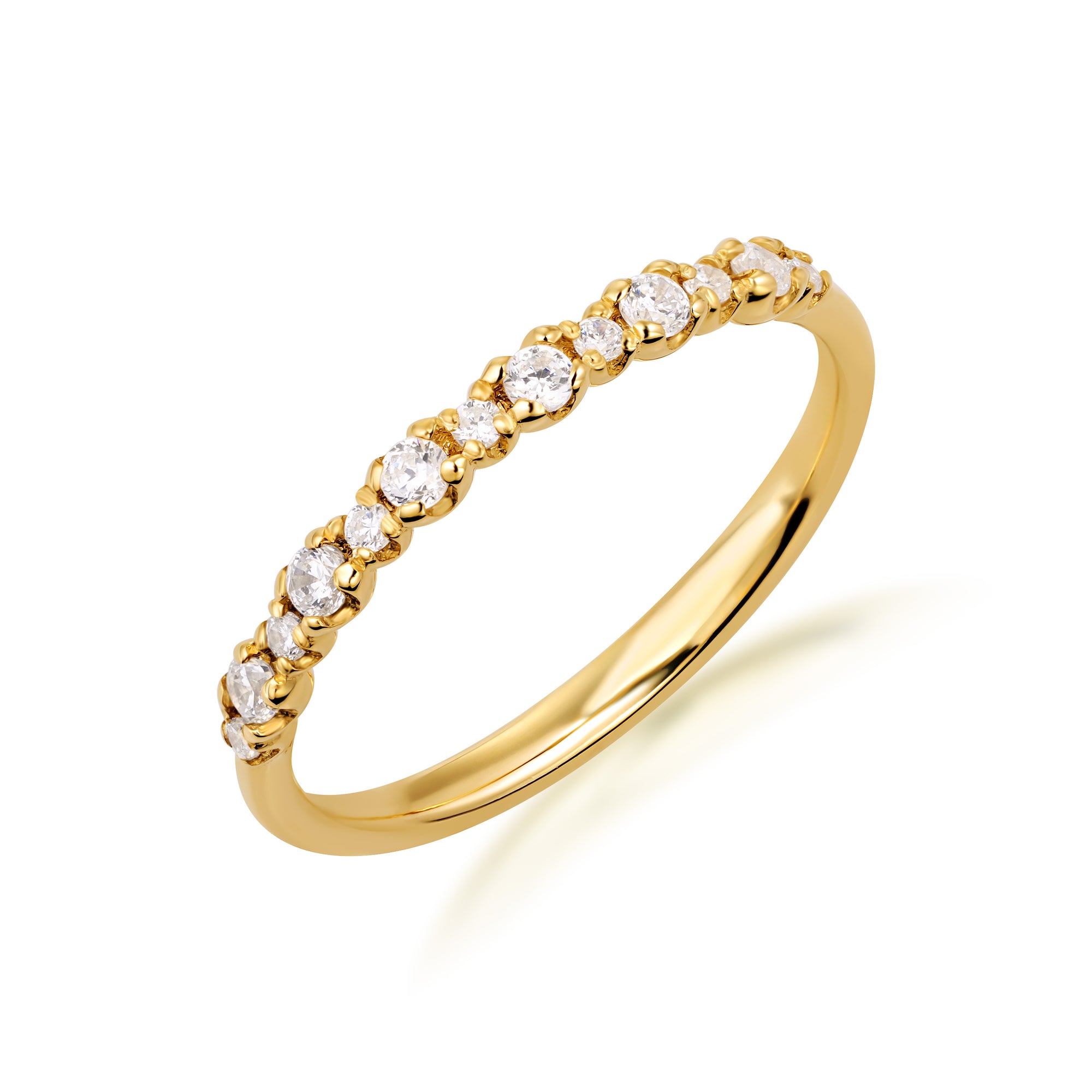 Women’s Gold Diamond Band Ring, view 4