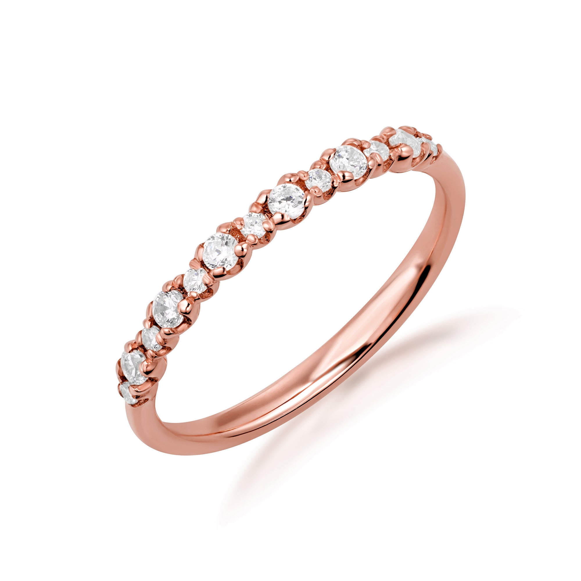 Women’s Gold Diamond Band Ring, view 5