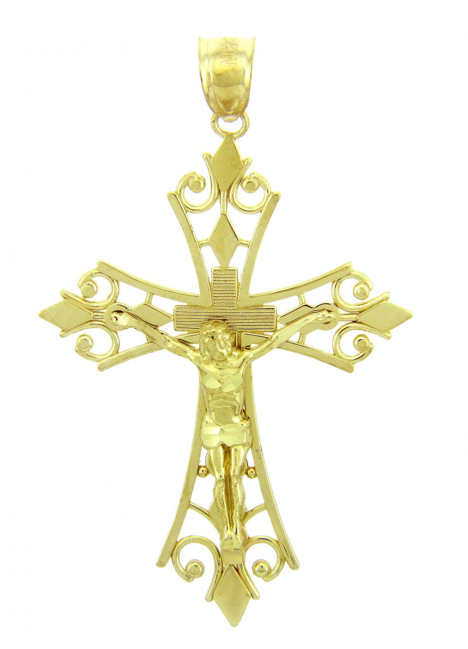 Yellow Gold Agape Crucifix