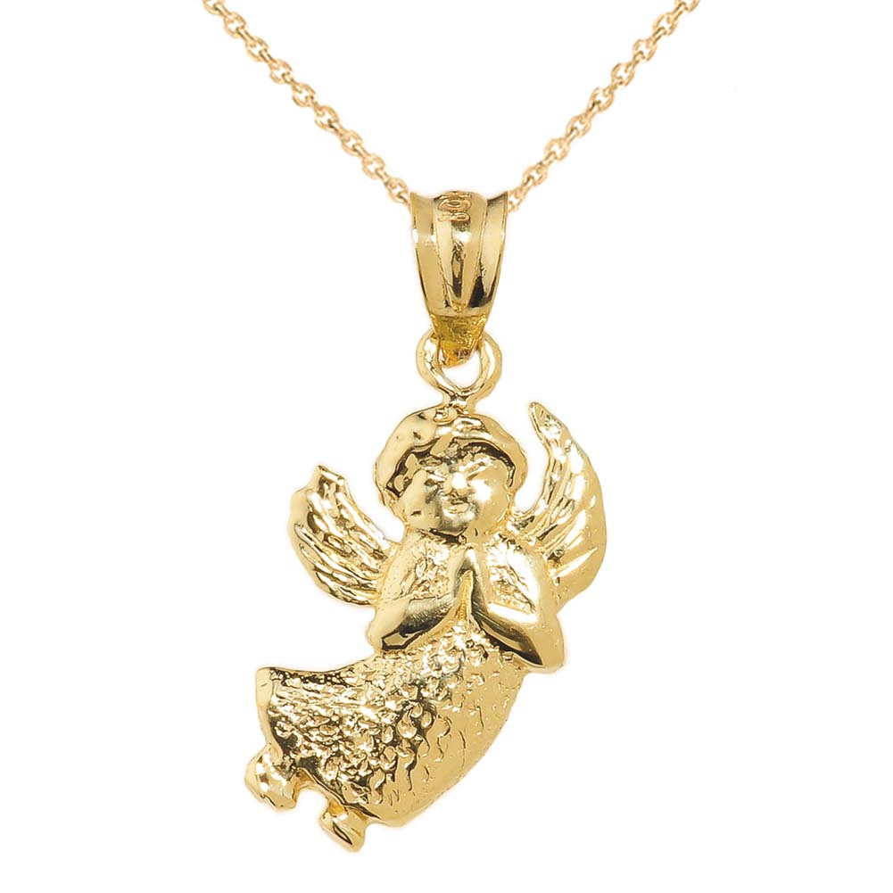 Yellow Gold Angel Charm Pendant