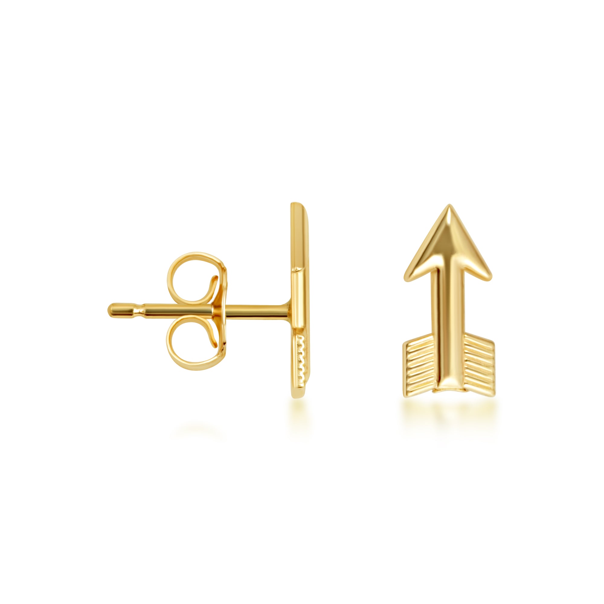 Yellow Gold Arrowhead Stud Earrings