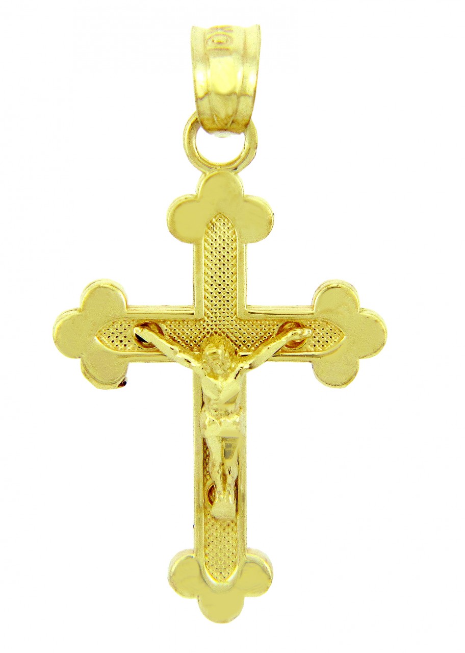 Yellow Gold Blessed Trinity Crucifix