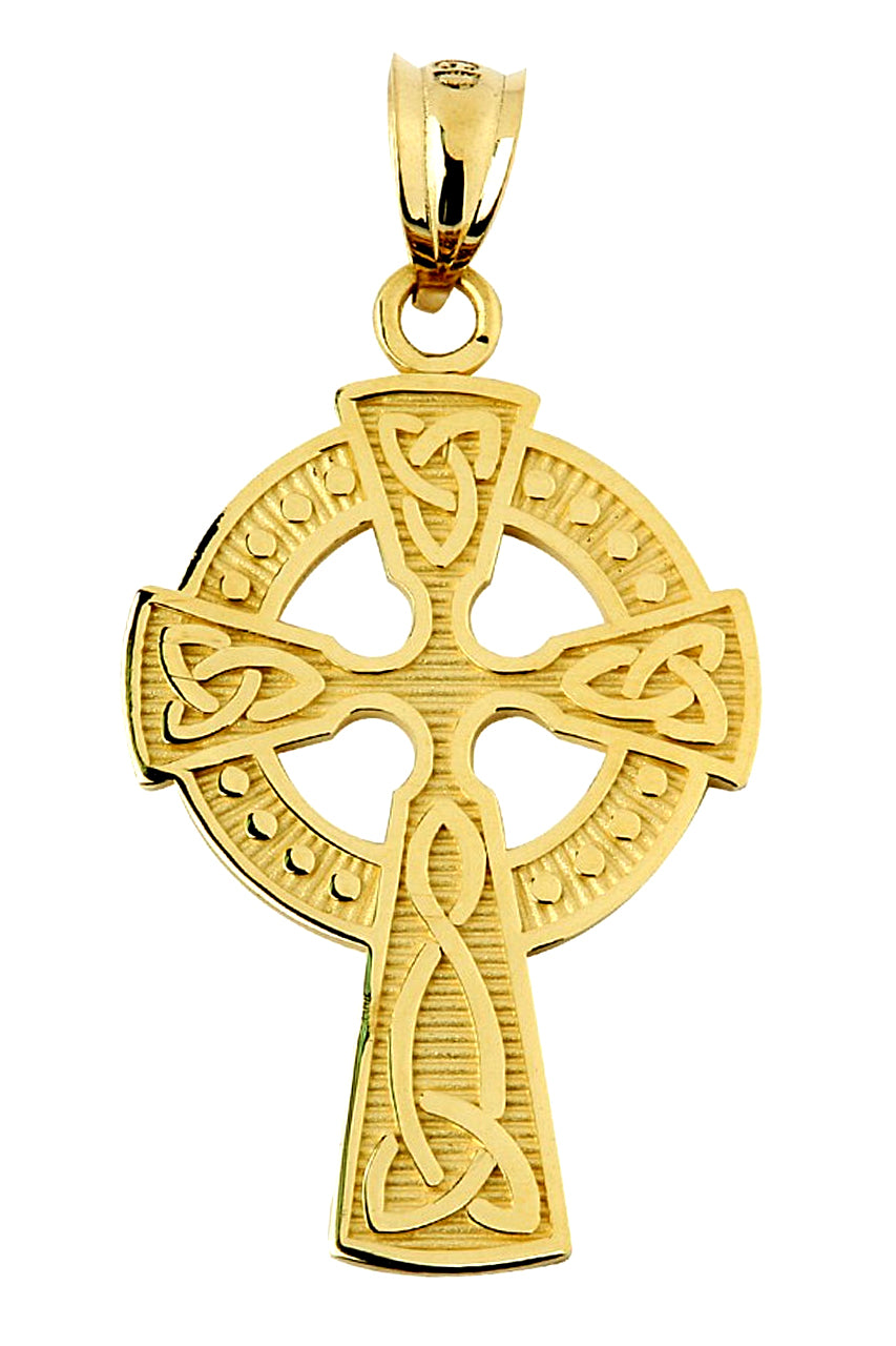 Yellow Gold Celtic Cross Charm Pendant