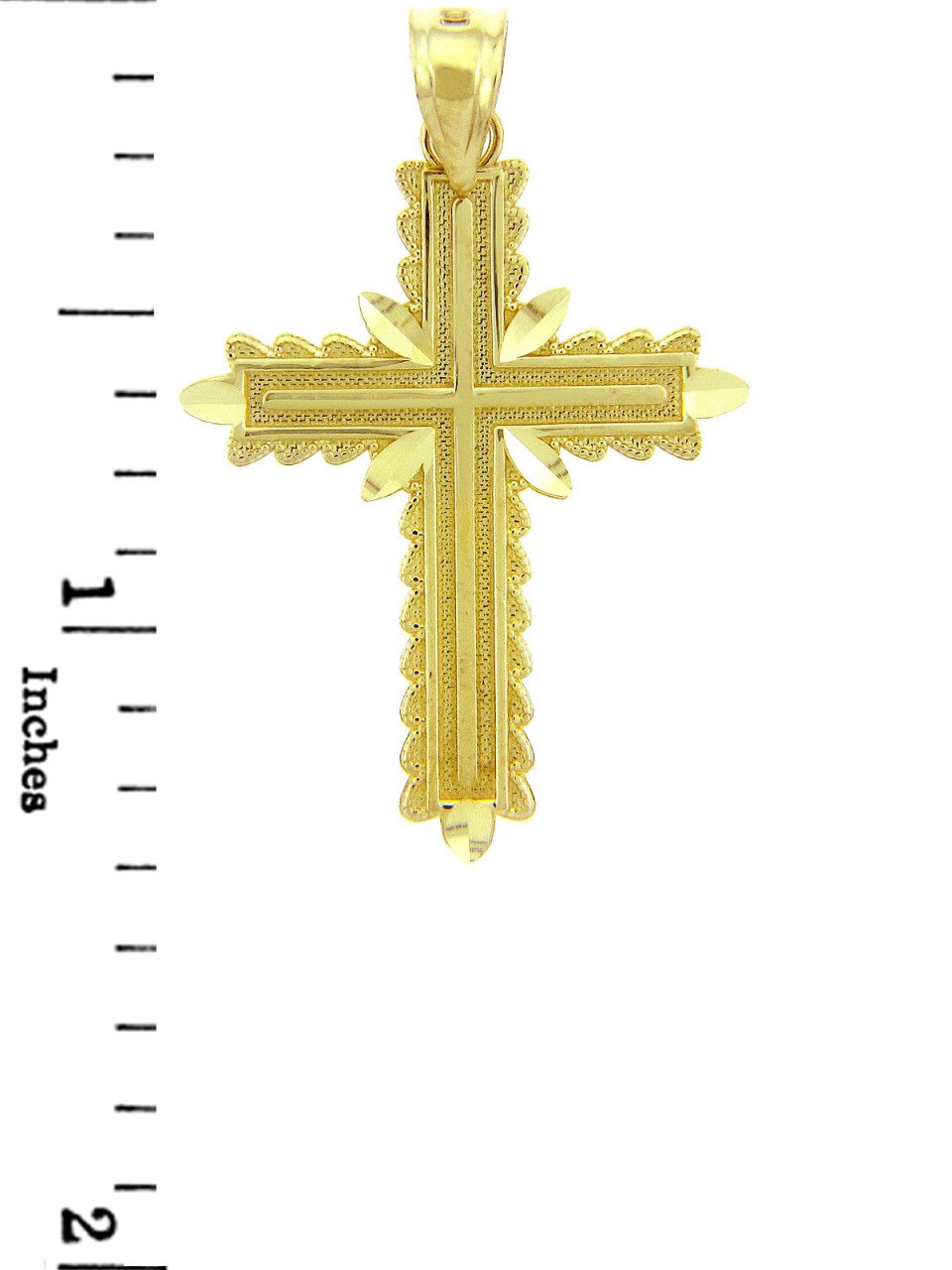 Yellow Gold Christian Cross, view 2