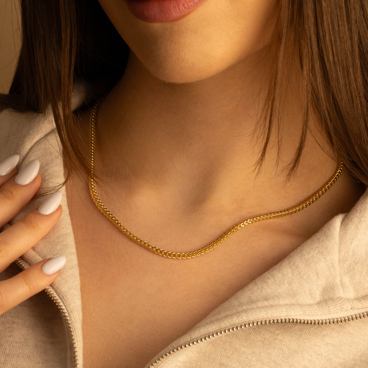 Yellow Gold Classic 1.9 mm Franco Gold Chain, view 2