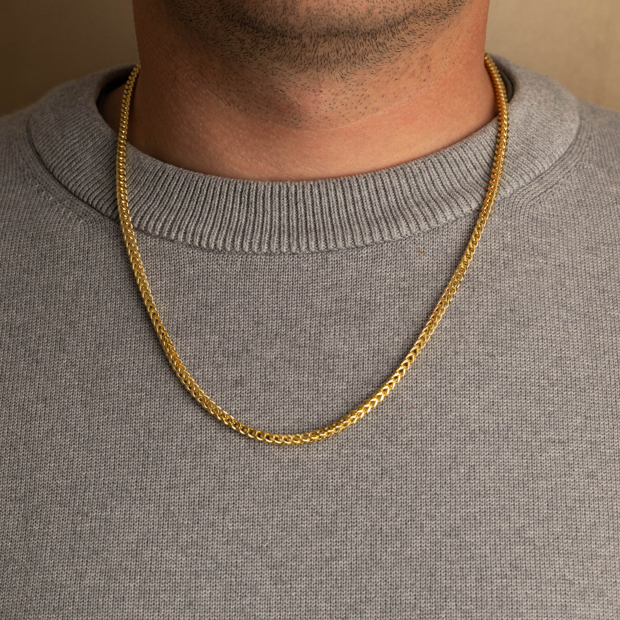 Yellow Gold Classic 3.15 mm Franco Gold Chain, view 2