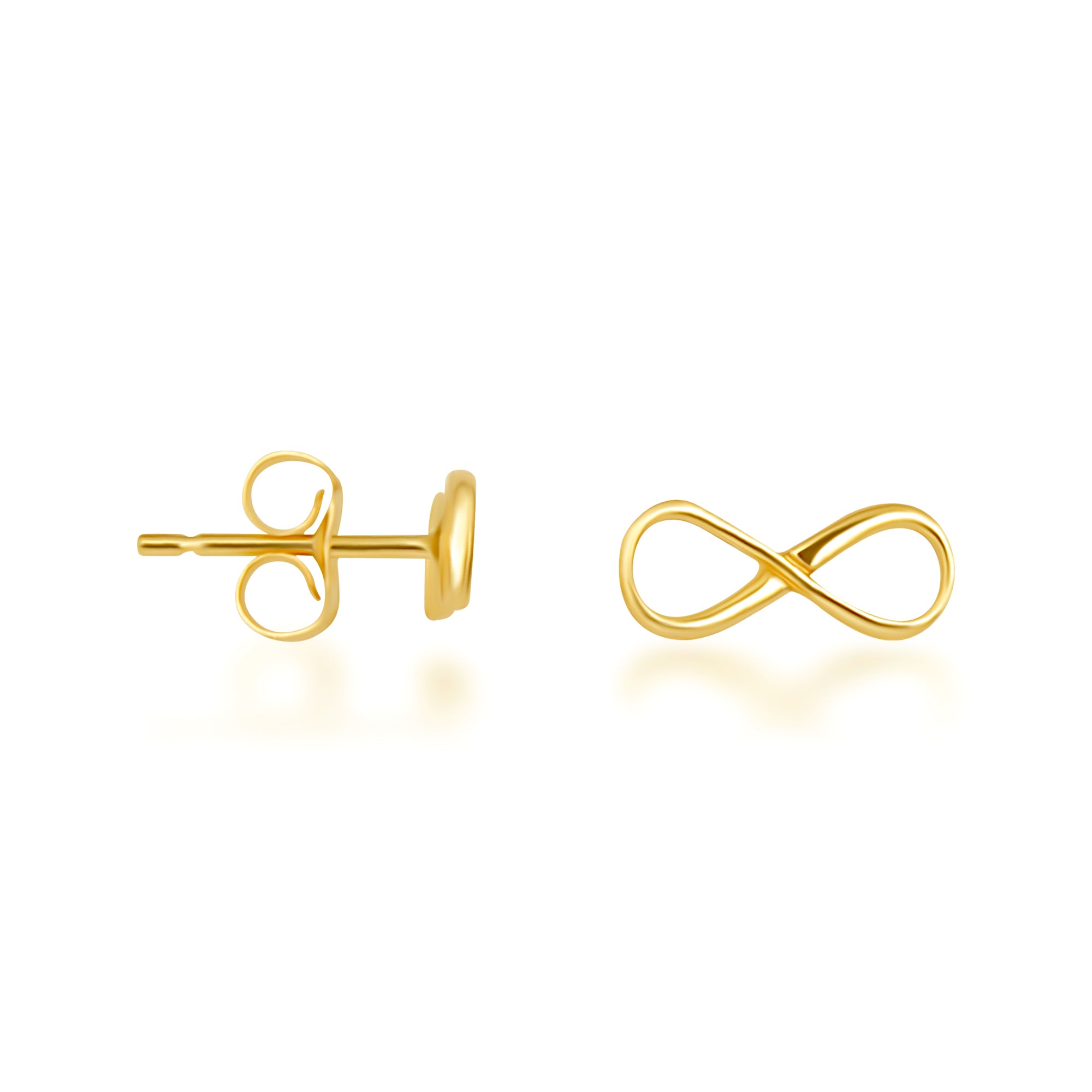 Yellow Gold Classic Infinity Stud Earrings