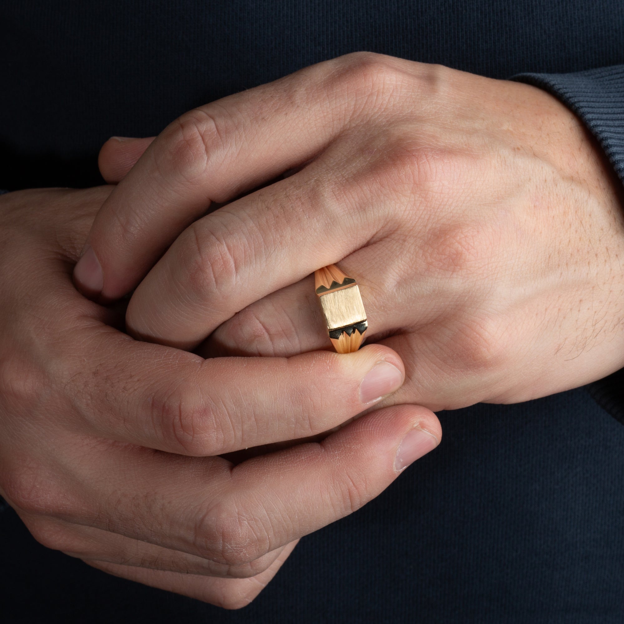 Yellow Gold Classic Signet Ring, view 2
