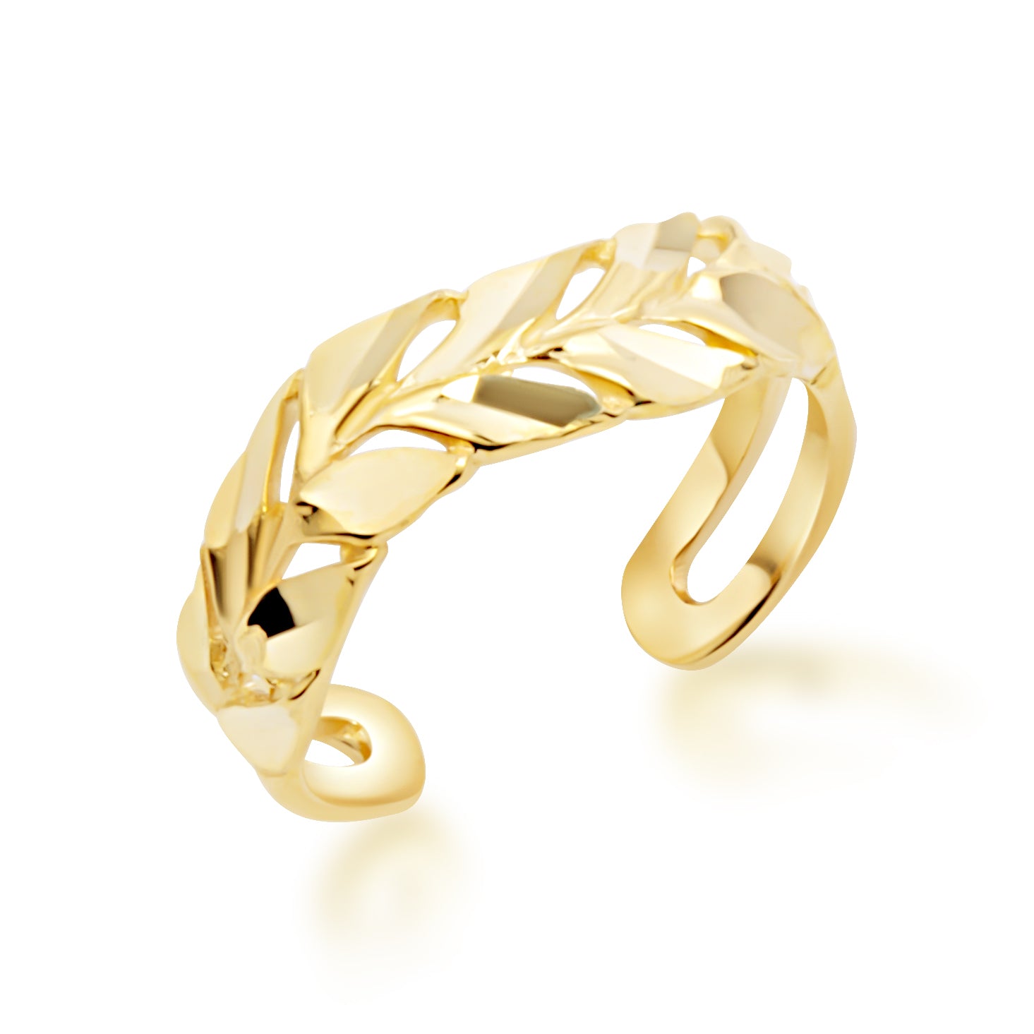 Yellow Gold Diamond Cut Toe Ring