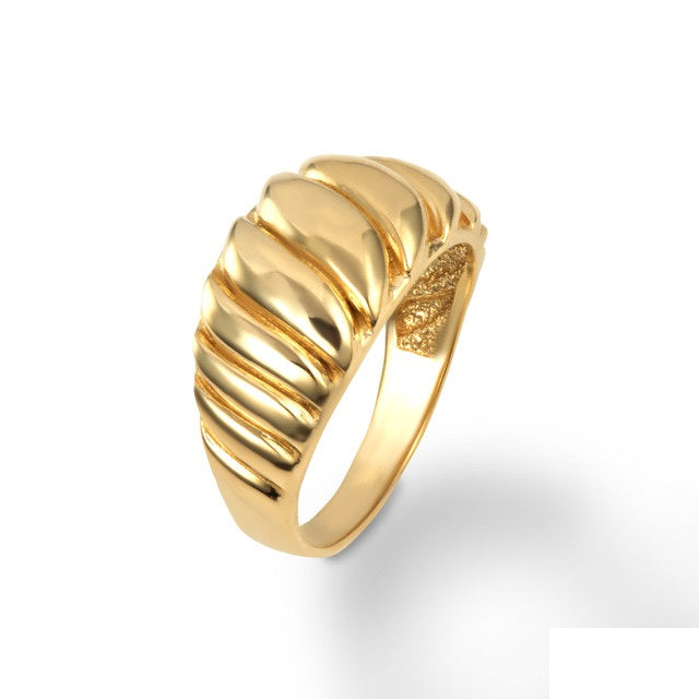 Yellow Gold Dome Croissant Ring (11 mm), view 5
