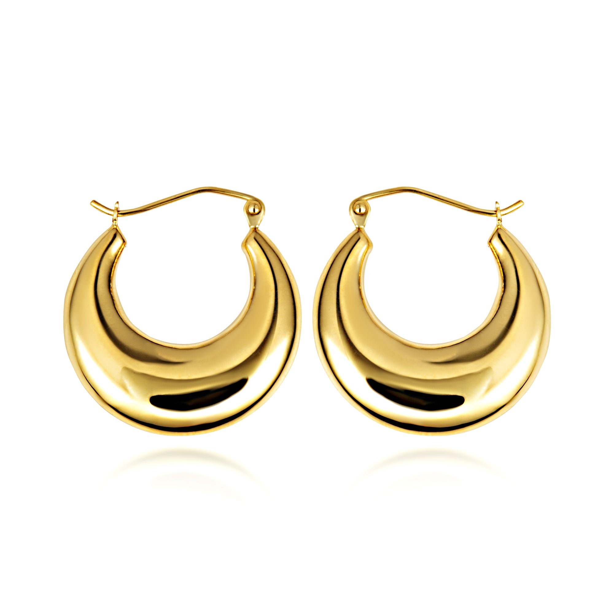 Yellow Gold Flat Hoop Earrings