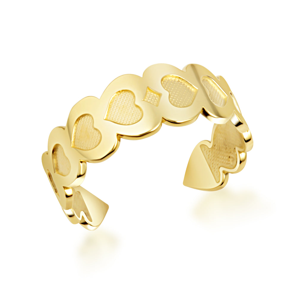 Yellow Gold Heart Shape Toe Ring