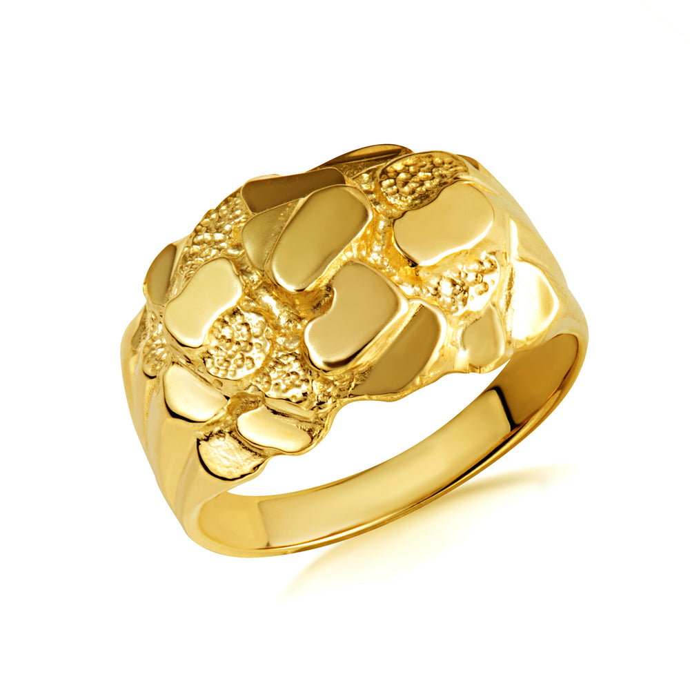 Yellow Gold Men’s Chunky Nugget Ring