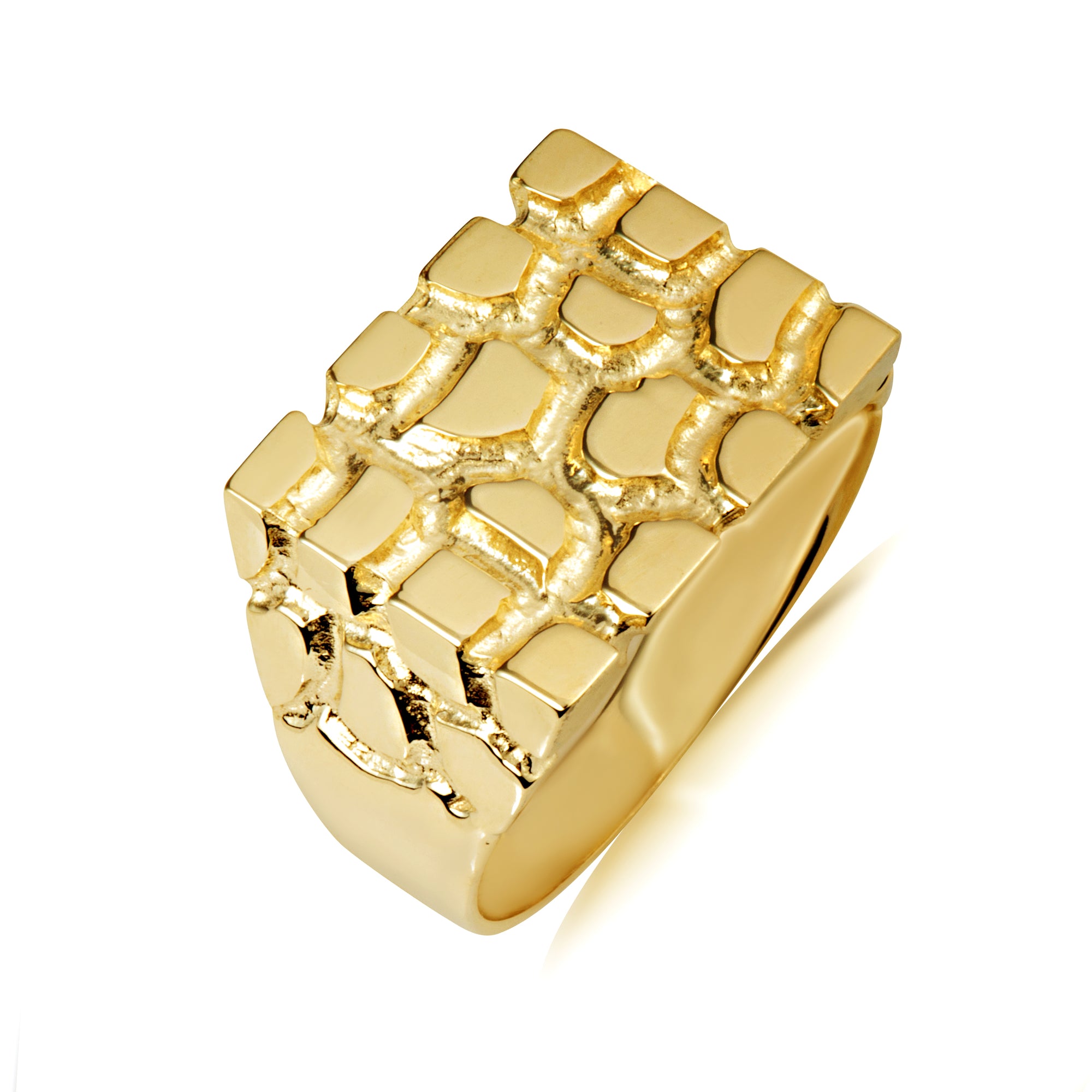 Yellow Gold Men's Masculine Armour Solid Ring