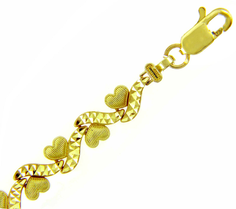 Yellow Gold Mini Hearts Bracelet