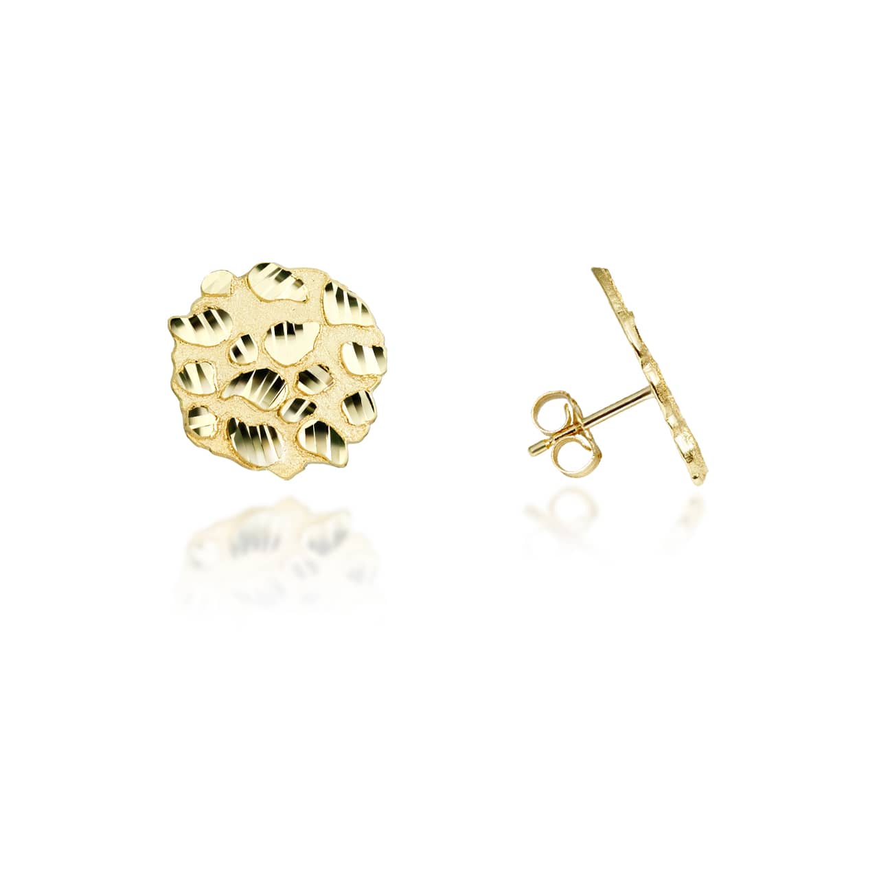Yellow Gold Nugget Earrings