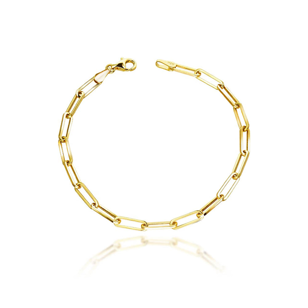 Yellow Gold Paperclip Bracelet in 7.75 inches