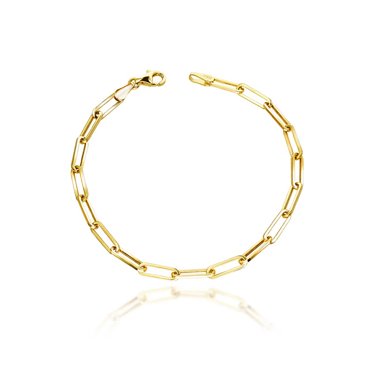 Yellow Gold Paperclip Bracelet in 7.75 inches