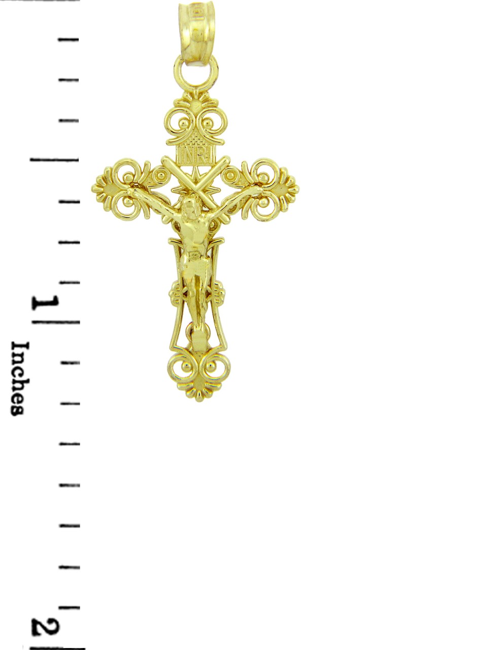 Yellow Gold Radiance Crucifix, view 2